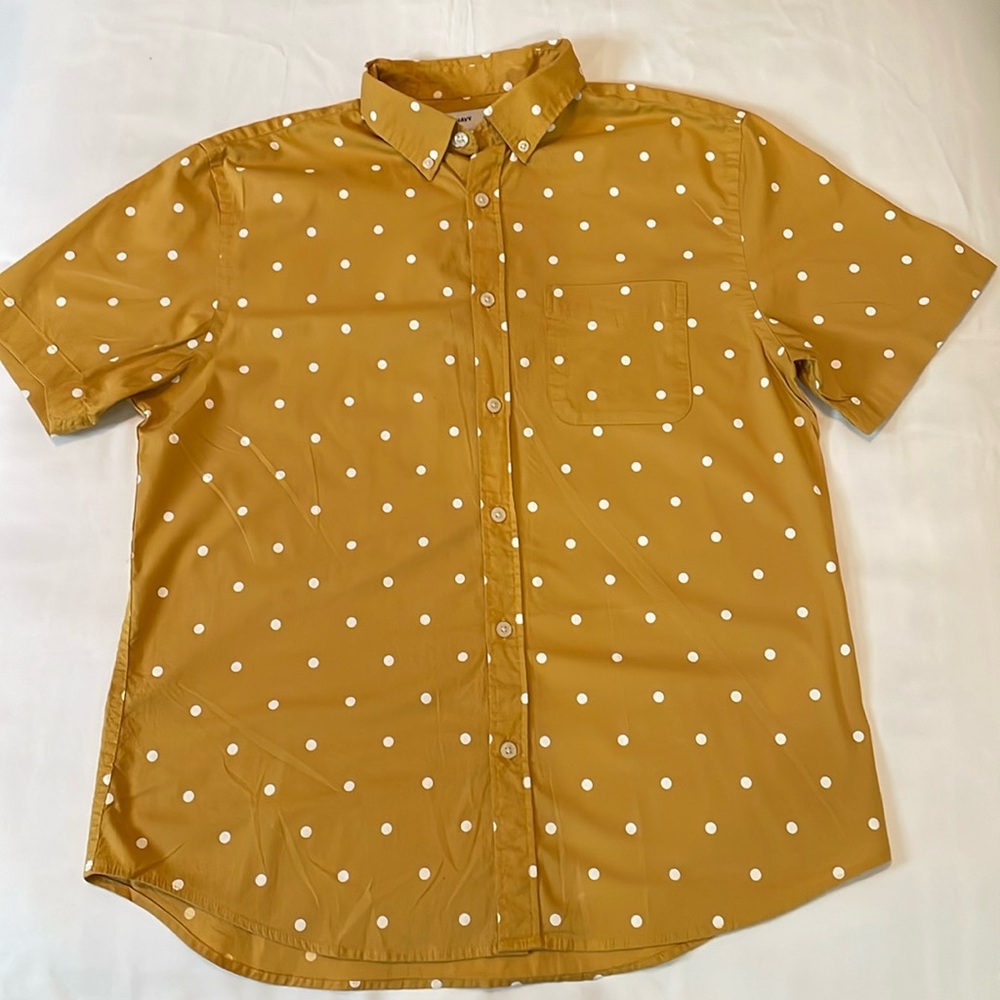 Old Navy | Men’s | Polka Dot | Short-sleeve | Button Down Shirt | Medium